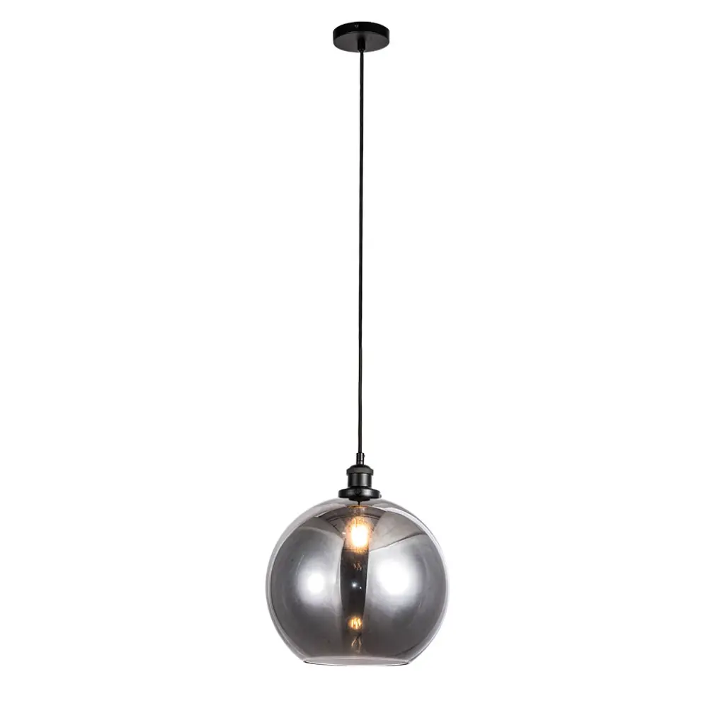 Lewis Medium Glass Ball Pendant Matt Black