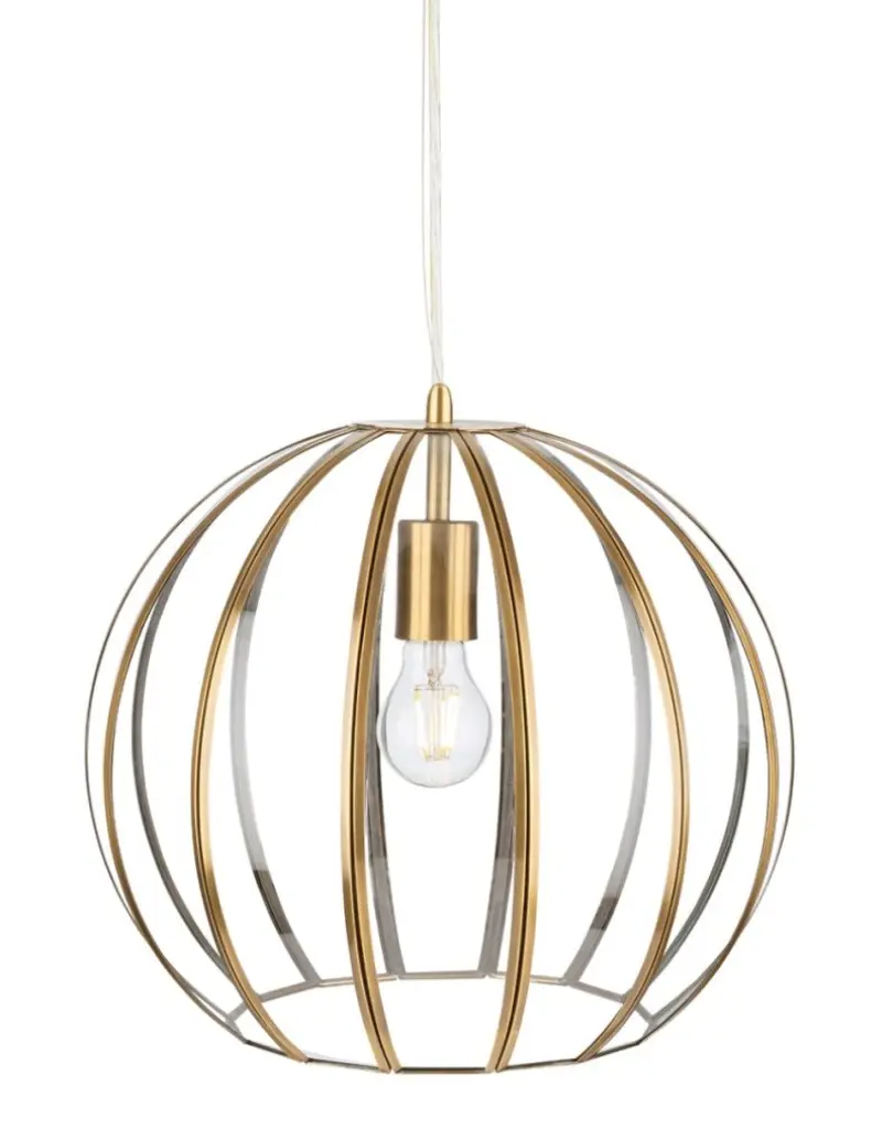 Lincoln Round Single Pendant in Antique Brass