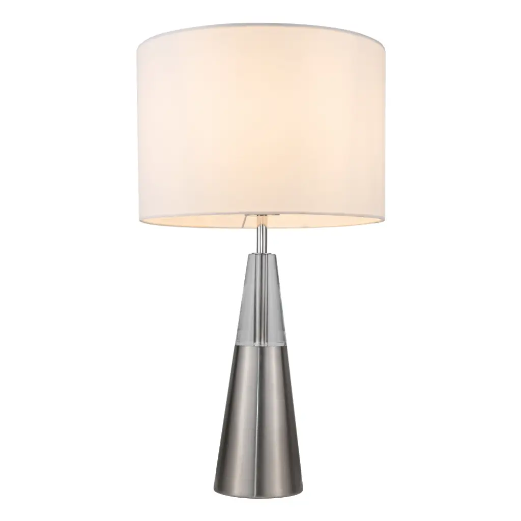 Lola Satin Chrome Table Lamp C/W Shade