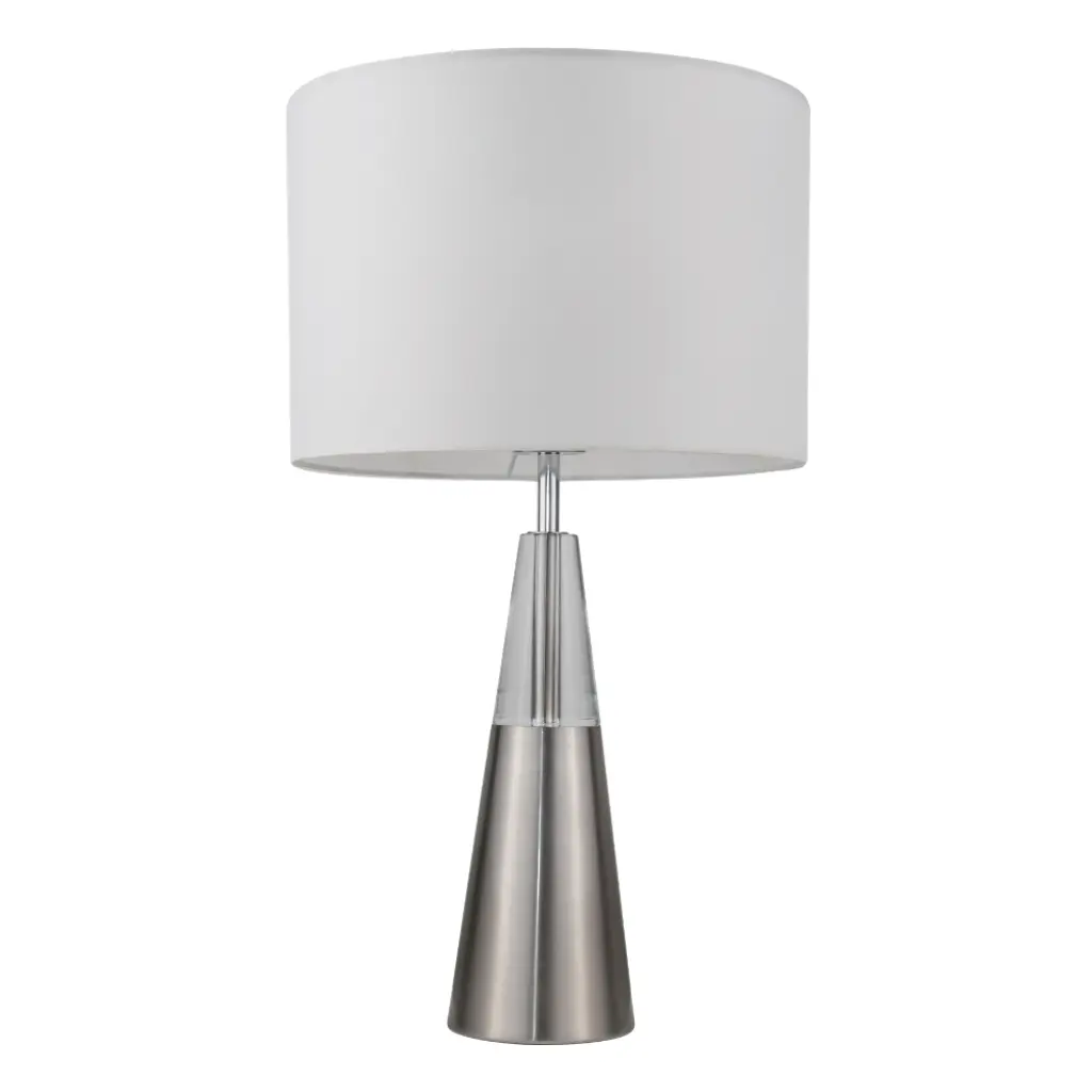 Lola Satin Chrome Table Lamp C/W Shade