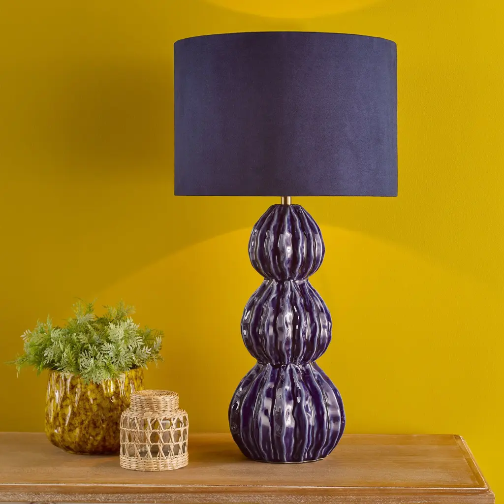 Lorelai Blue Table Lamp C/W Shade