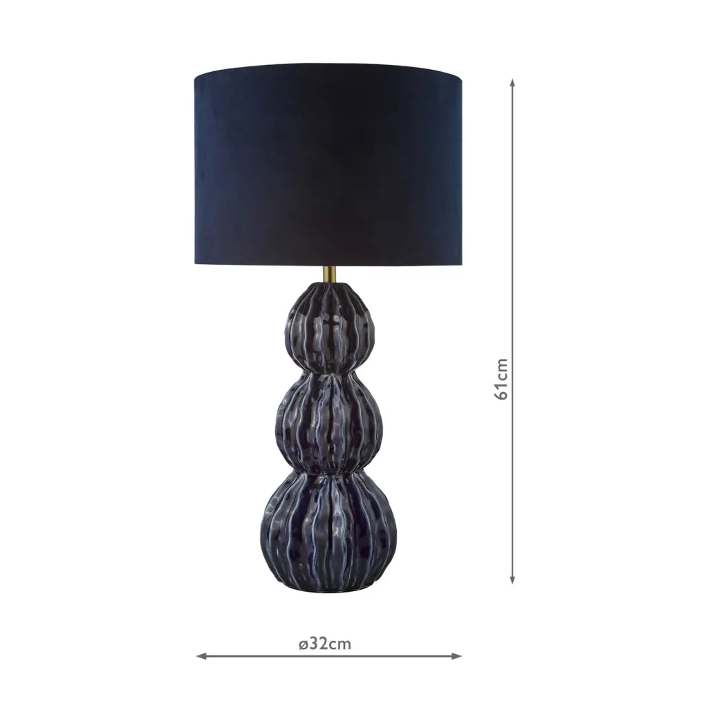 Lorelai Blue Table Lamp C/W Shade