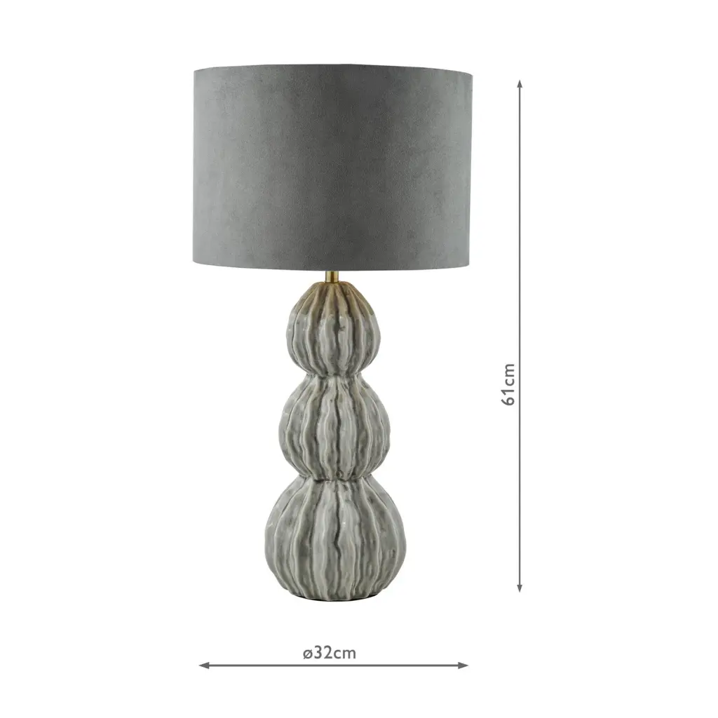 Lorelai Grey Table Lamp C/W Shade