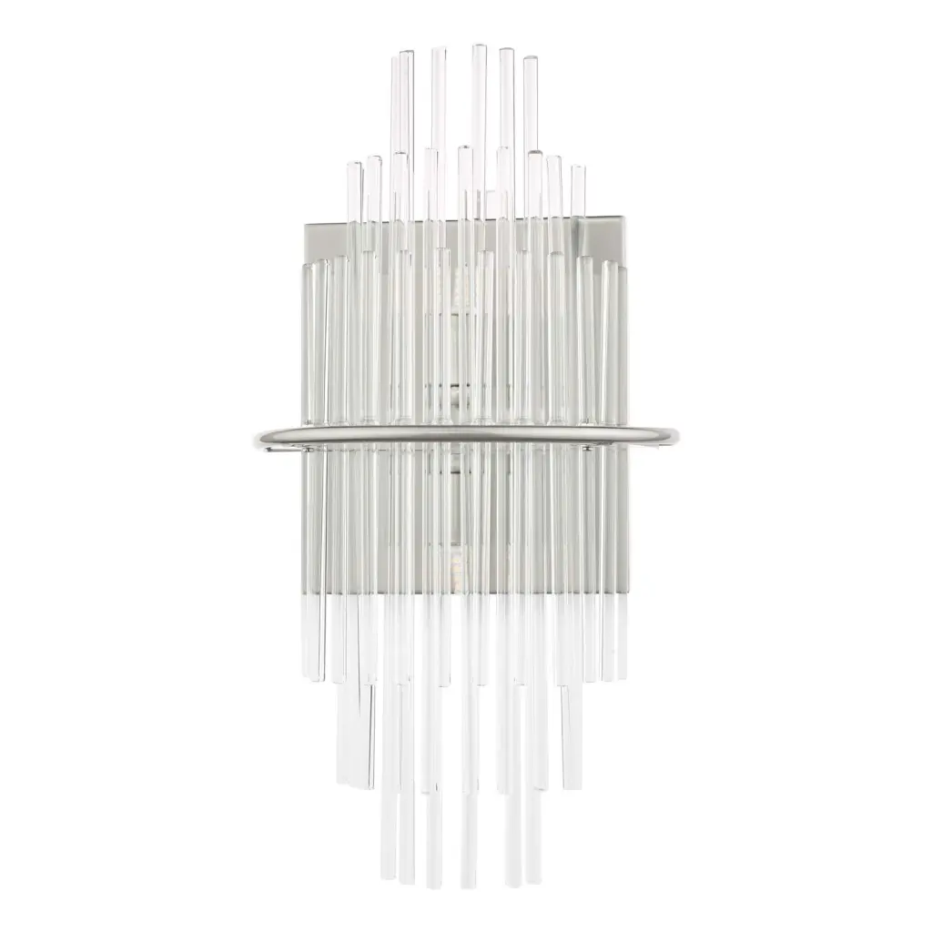 Lukas Wall Light in Polished Chrome & Glass