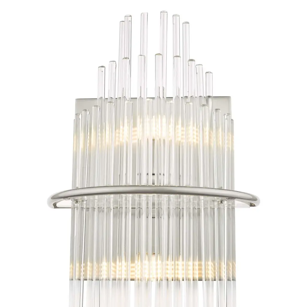 Lukas Wall Light in Polished Chrome & Glass