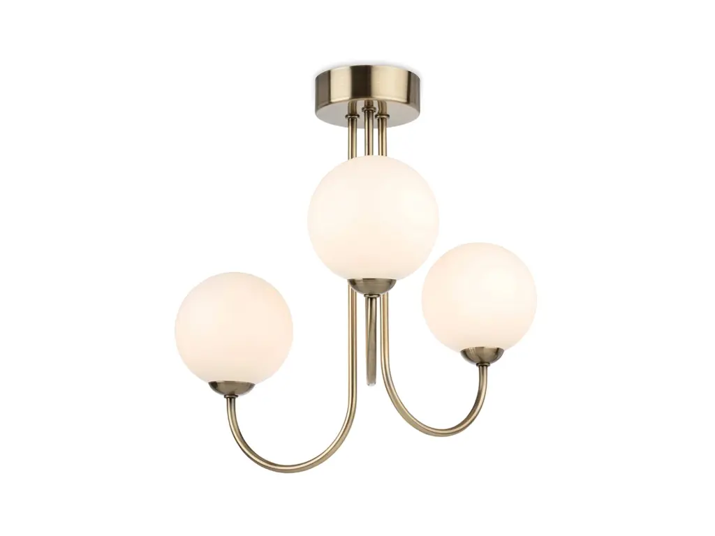 Lyndon 3 Ceiling Light in Antique Brass