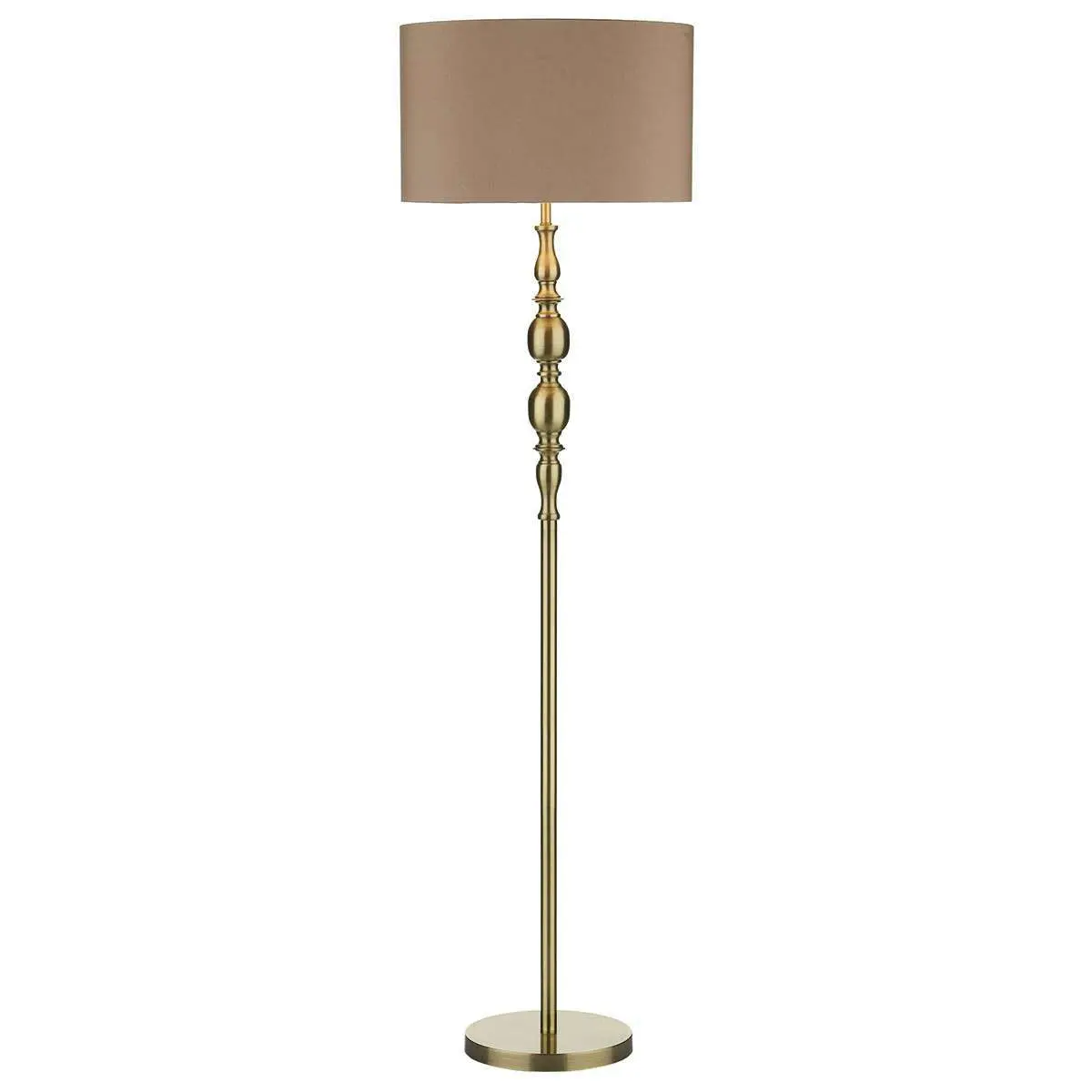 Madrid Ball Floor Lamp complete with Shade Antique Brass