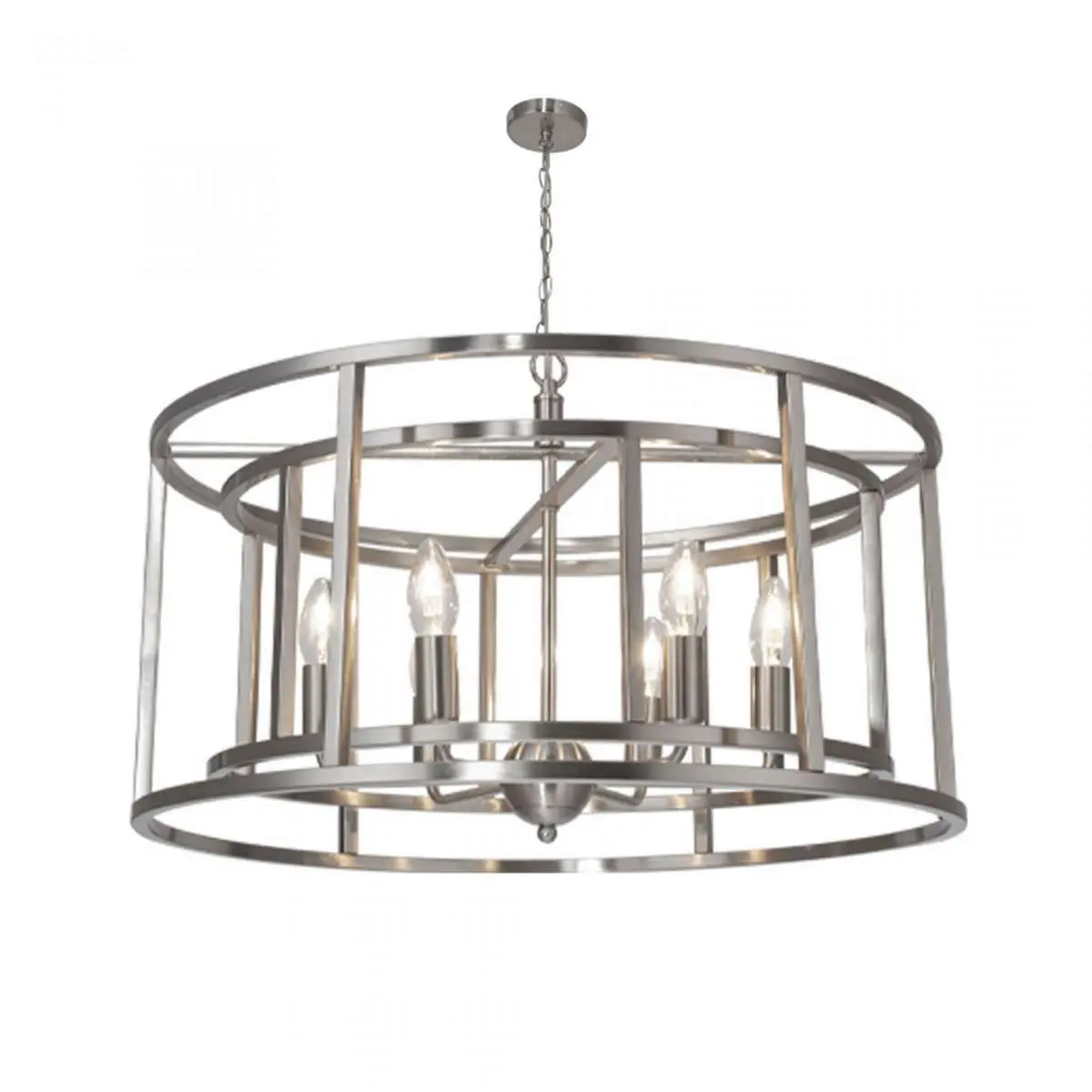 Chester 6 Light Lantern Pendant Satin Chrome