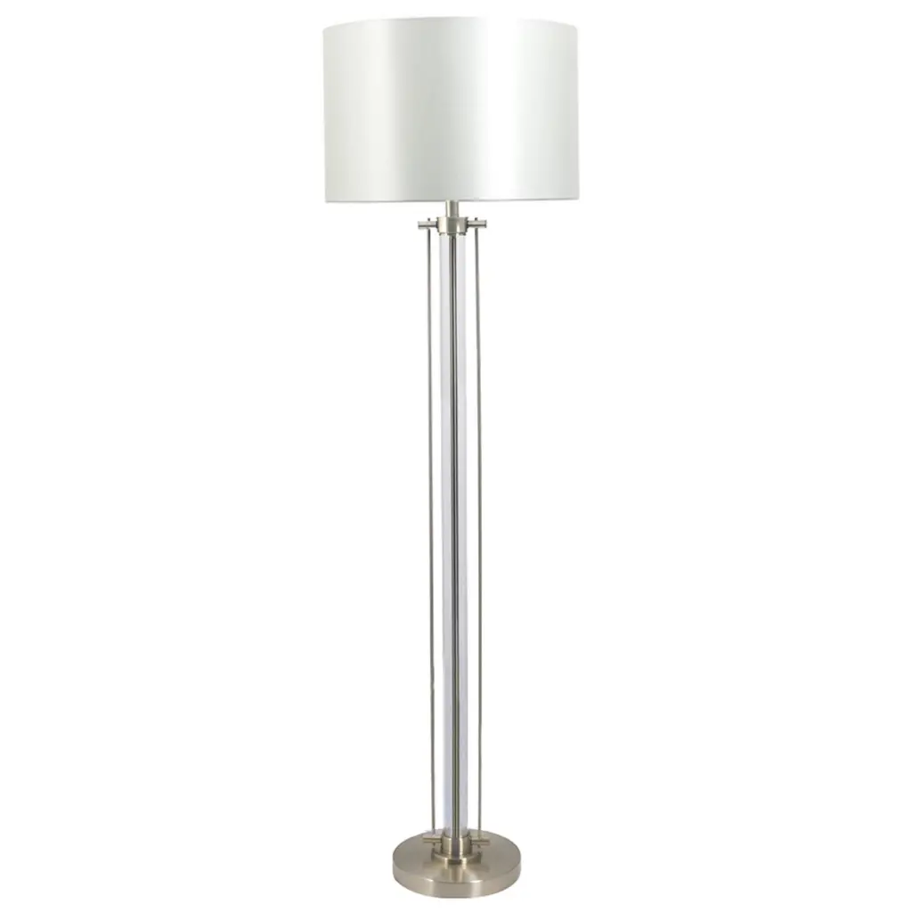 Malone Satin Chrome Floor Lamp C/W Shade