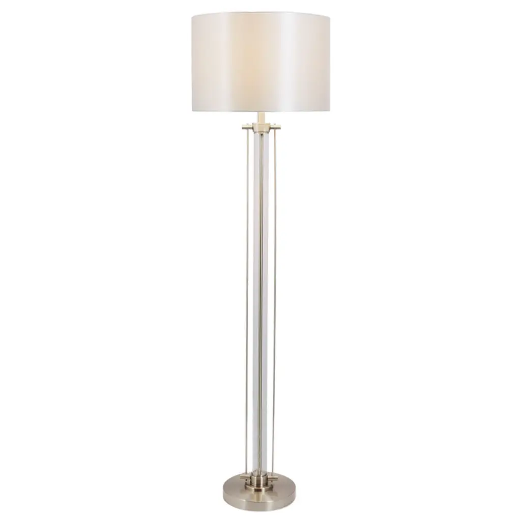 Malone Satin Chrome Floor Lamp C/W Shade