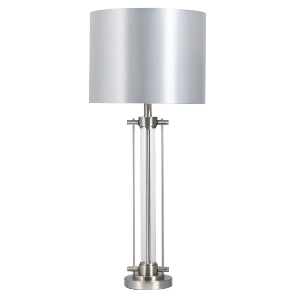 Malone Satin Chrome Table Lamp C/W Shade