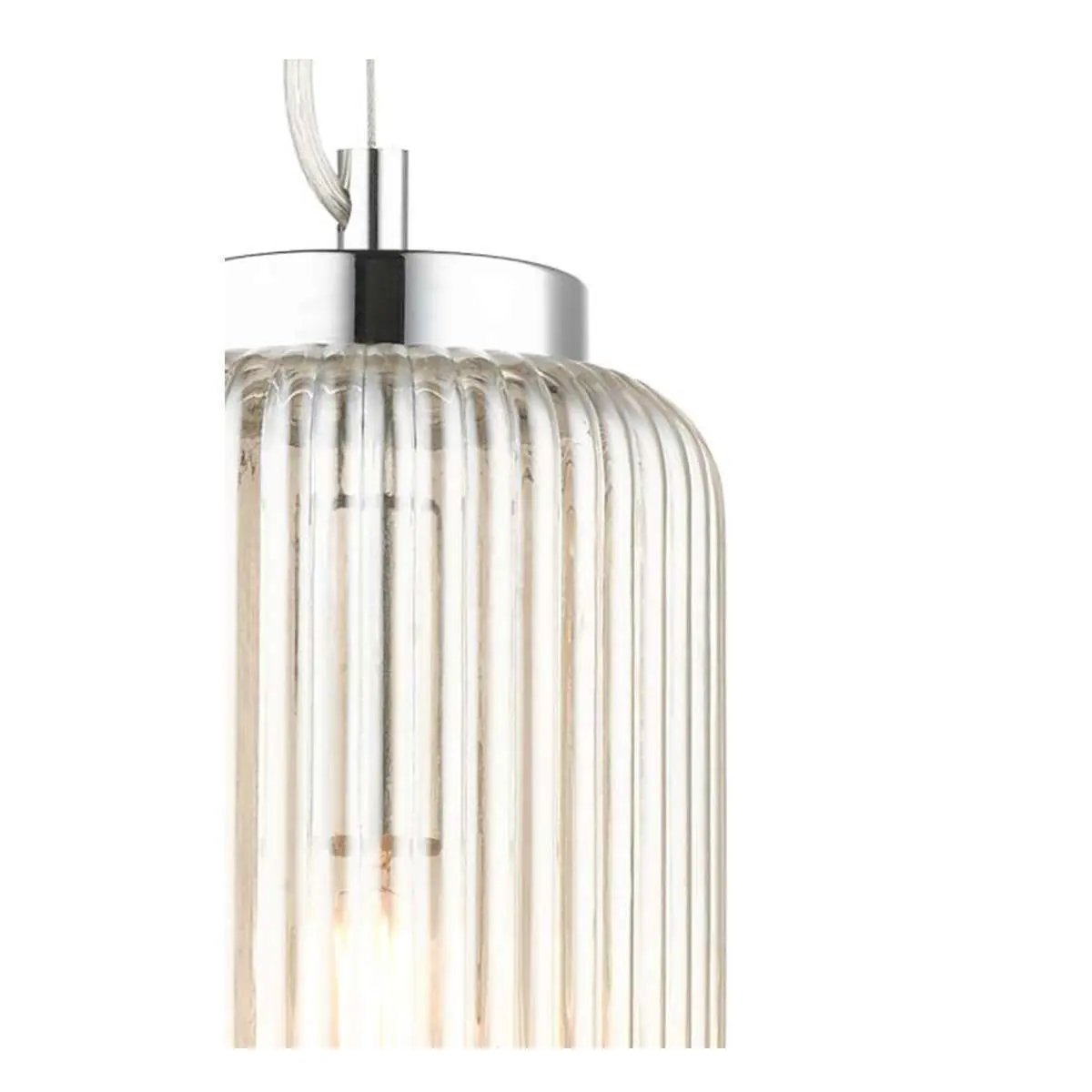 Mason 1 Light Amber Ribbed Glass Pendant