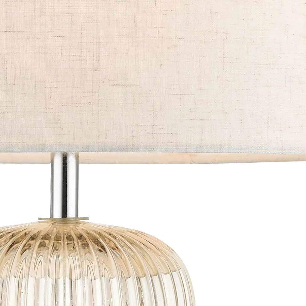 Mason Amber Ribbed Glass Table Lamp C/W Shade