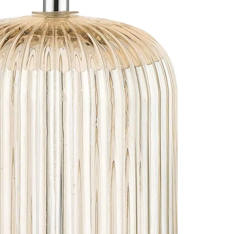 Mason Amber Ribbed Glass Table Lamp C/W Shade