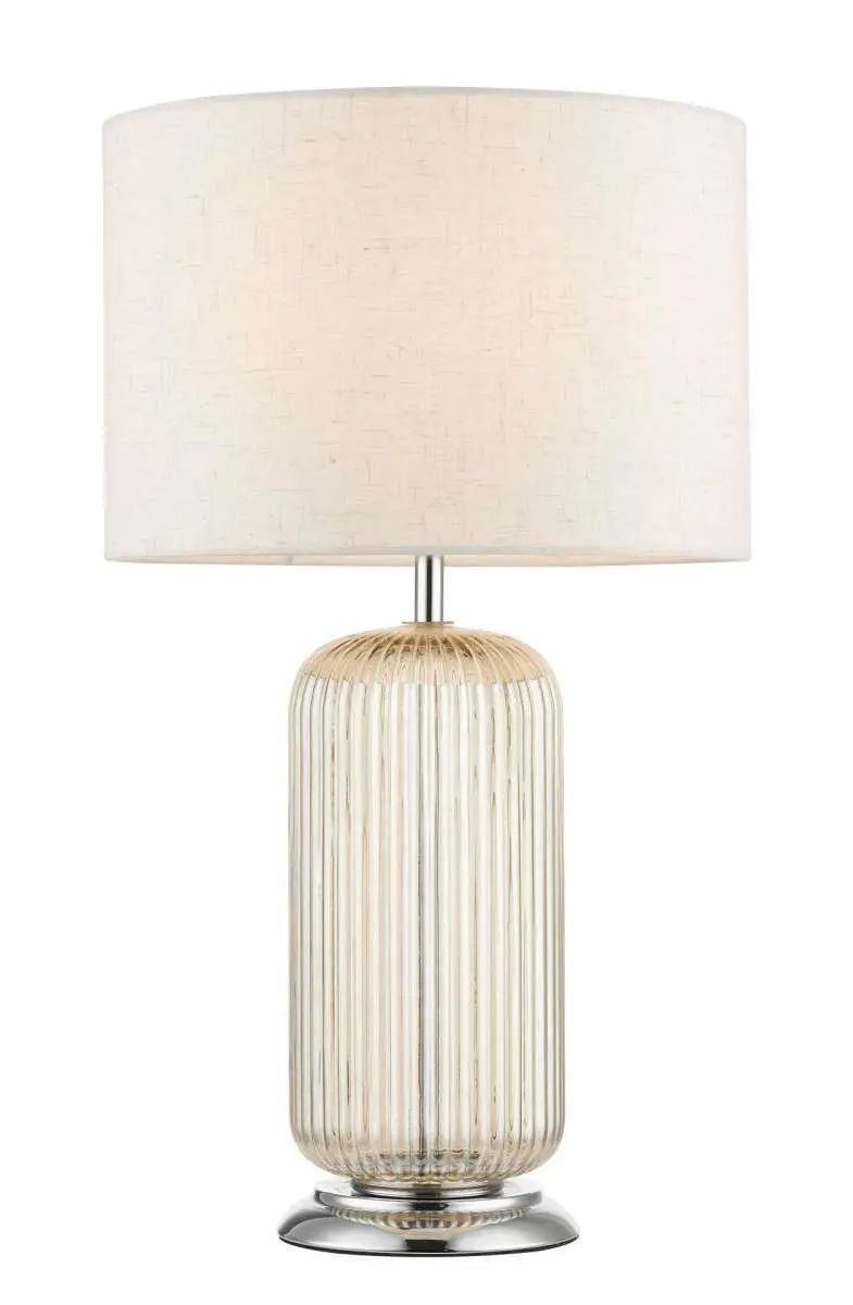 Mason Amber Ribbed Glass Table Lamp C/W Shade