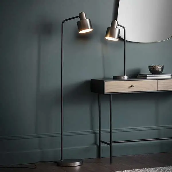Mayfield Floor Lamp in Brushed Silver Finish