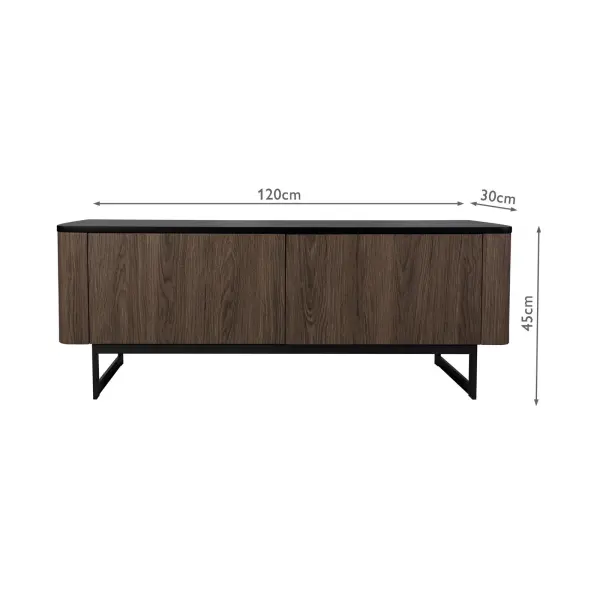 Myron Mocha Veneer and Matt Black Cabinet