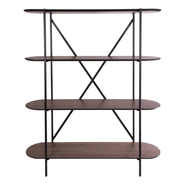 Poe Mocha Veneer & Matt Black Shelves