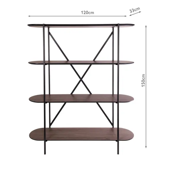 Poe Mocha Veneer & Matt Black Shelves