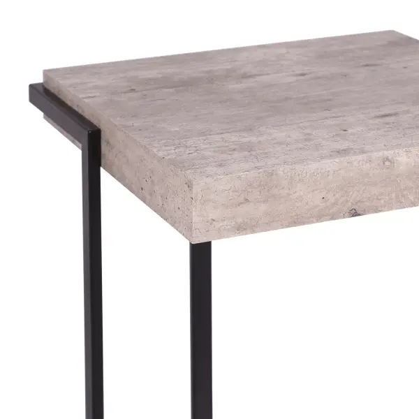 Royan Square Side Table with Concrete Effect