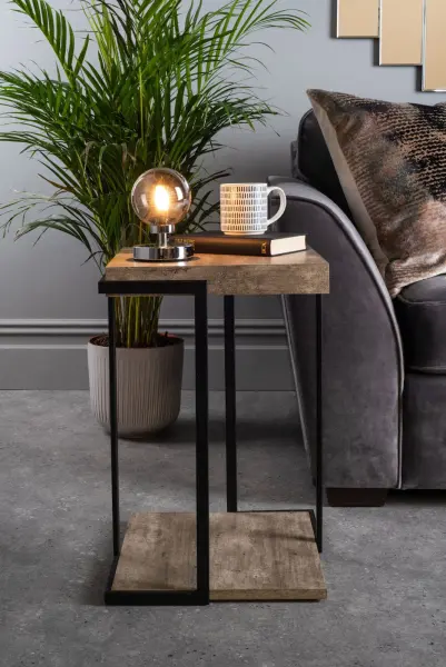 Royan Square Side Table with Concrete Effect