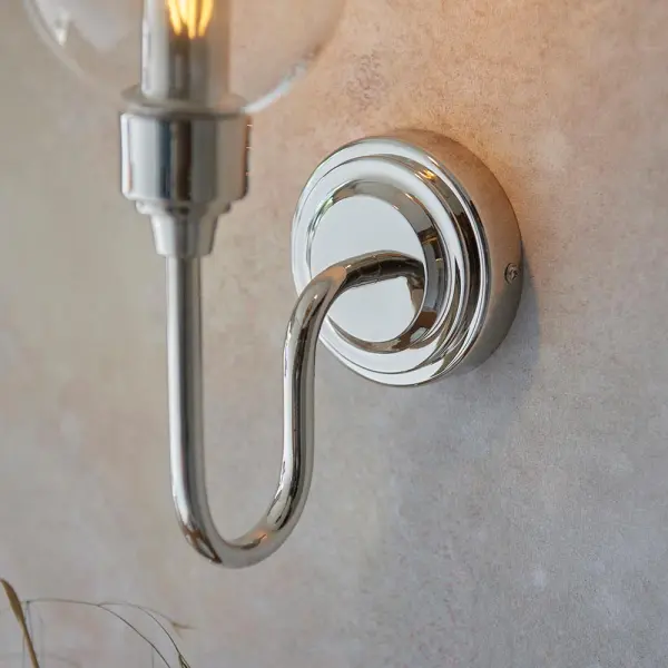 Pure Wall Light in Bright Nickel & Clear Glass