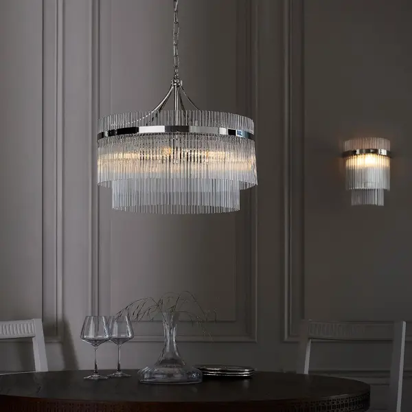 Marietta 5 Light Bright Nickel Pendant