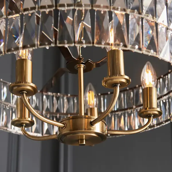 Clifton 5 Light Pendant in Antique Brass