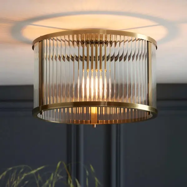 Ridgeton Antique Brass Flush Light
