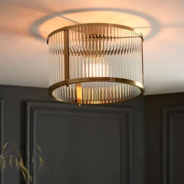 Ridgeton Antique Brass Flush Light