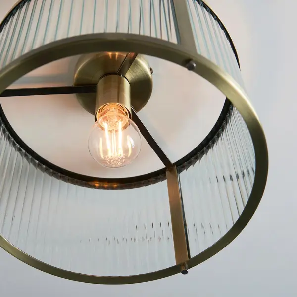 Ridgeton Antique Brass Flush Light