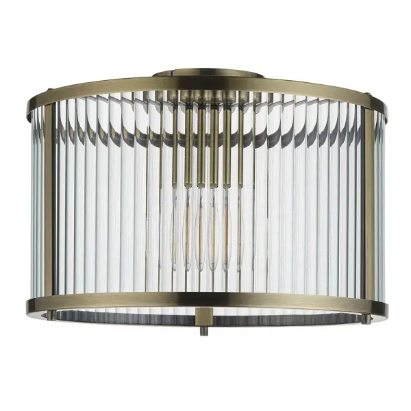 Ridgeton Antique Brass Flush Light