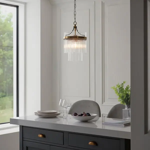 Marietta Single Pendant in Antique Brass