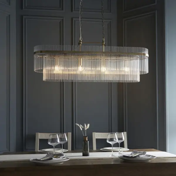 Marietta Linear Pendant in Antique Brass