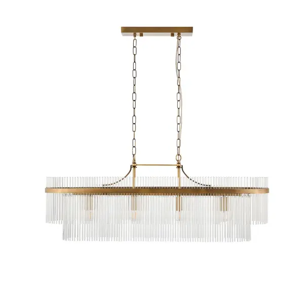 Marietta Linear Pendant in Antique Brass