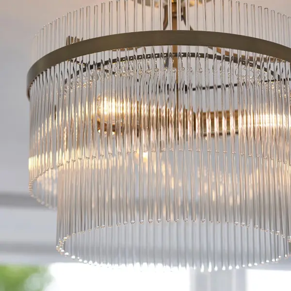 Marietta Antique Brass 3 Light Semi Flush Fitting