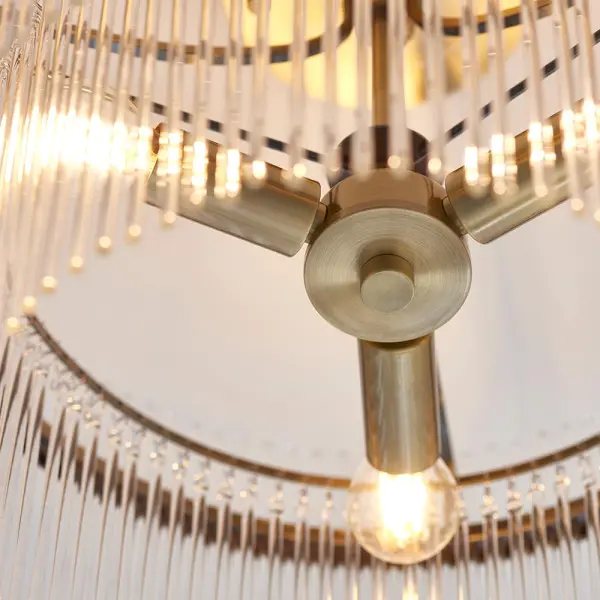 Marietta Antique Brass 3 Light Semi Flush Fitting