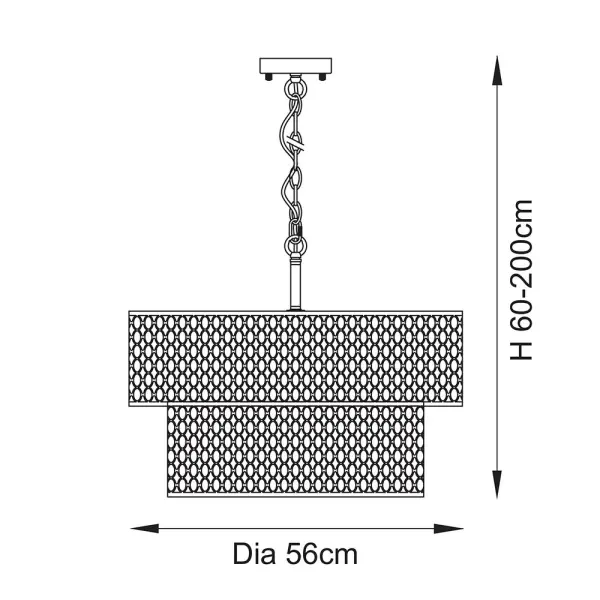 Cordero 6 Light Tiered Pendant in Gold Finish