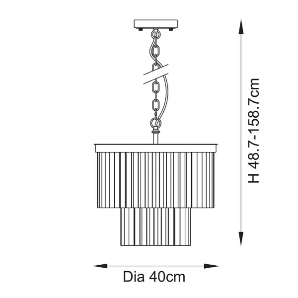 Conaston 4 Light Ceiling Pendant in Brass with Glass Drops