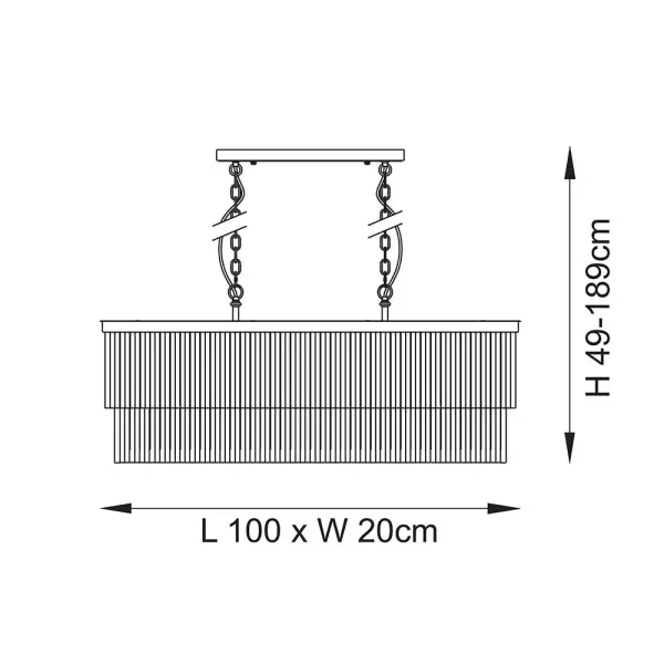 Conaston 4 Light Linear Pendant in Brass