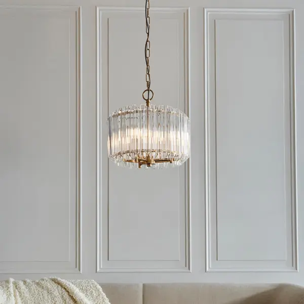 Valentina 3 Light Aged Brass Ceiling Pendant