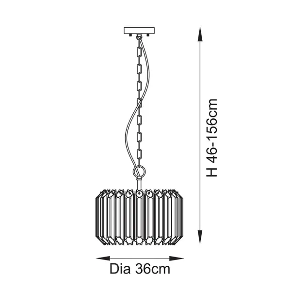 Valentina 3 Light Aged Brass Ceiling Pendant