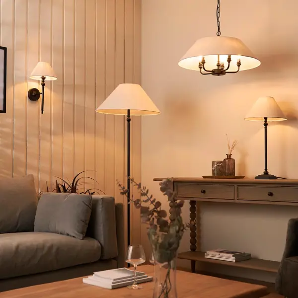 Lille Matt Black Table Lamp C/W Shade