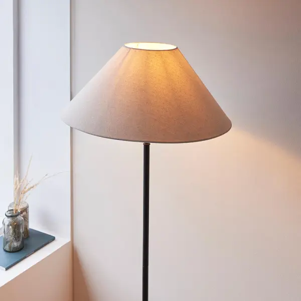 Lille Matt Black Floor Lamp C/W Shade
