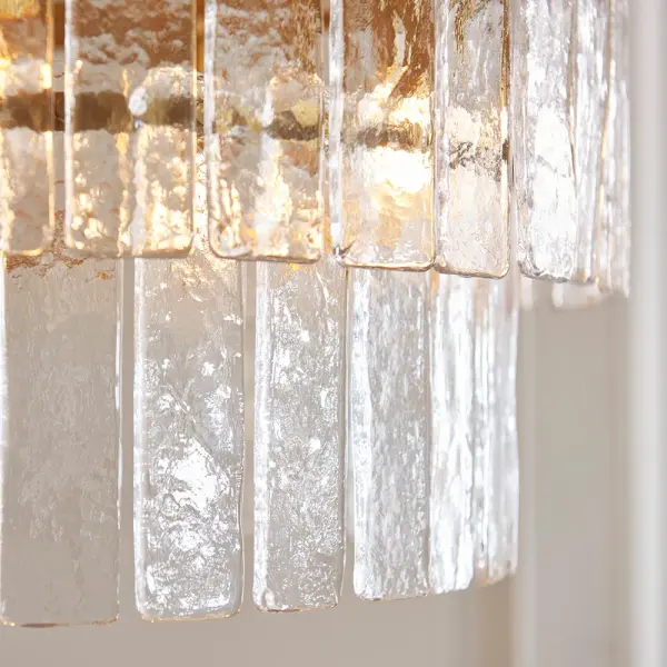 Karine Tiered 5 Light Pendant with Textured Glass
