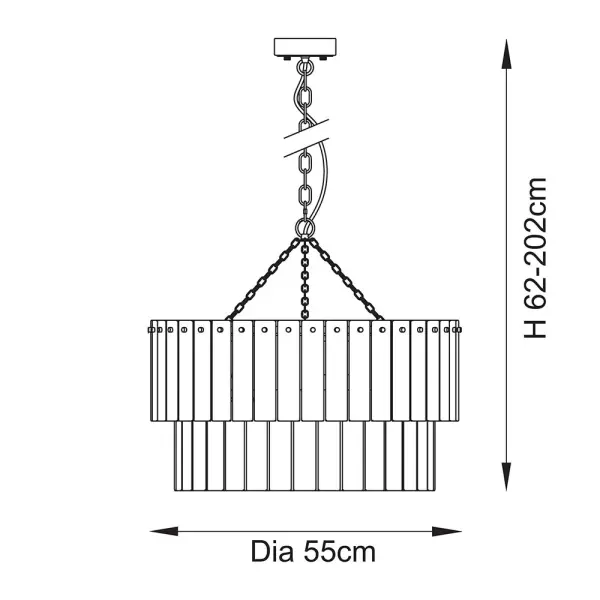 Karine Tiered 5 Light Pendant with Textured Glass
