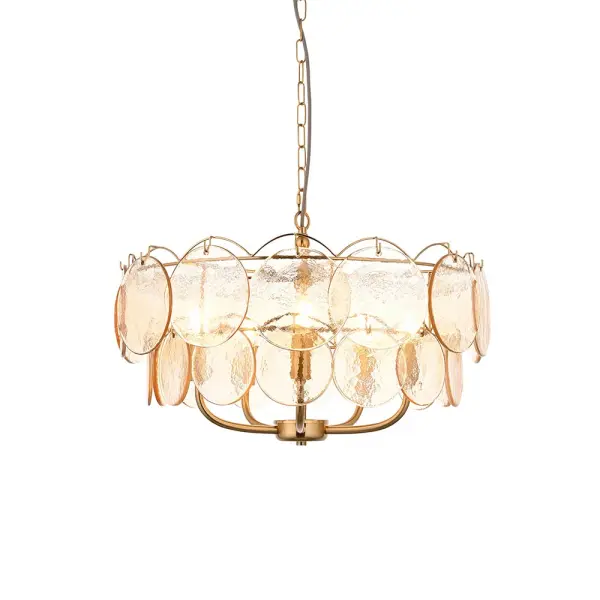 Elish Champagne Glass & Brass 5 Light Ceiling Pendant