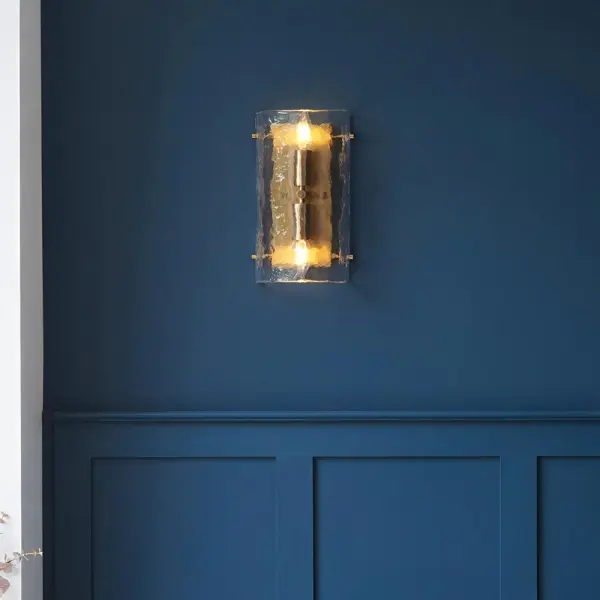 Keller Double Wall Lighting with Textured Glass