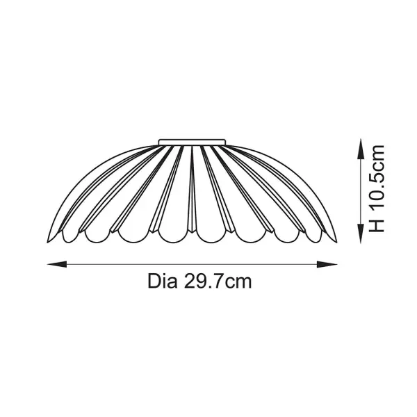 Camellia Easyfit Scalloped Glass Shade at 297mm