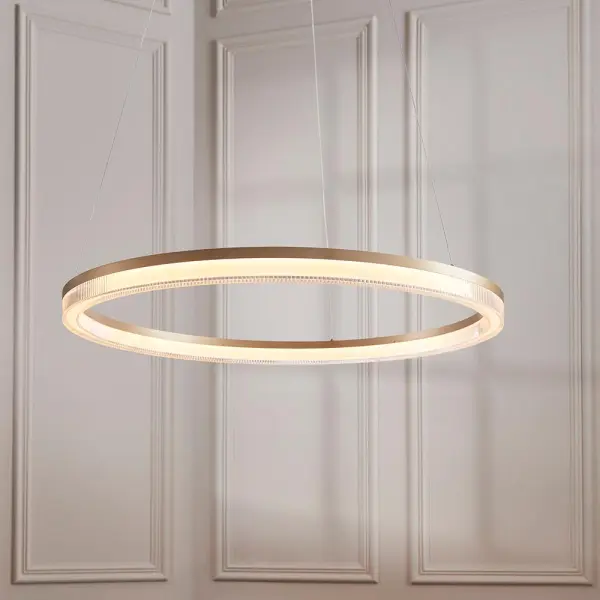 Brushed Gold LED Hoop Pendant